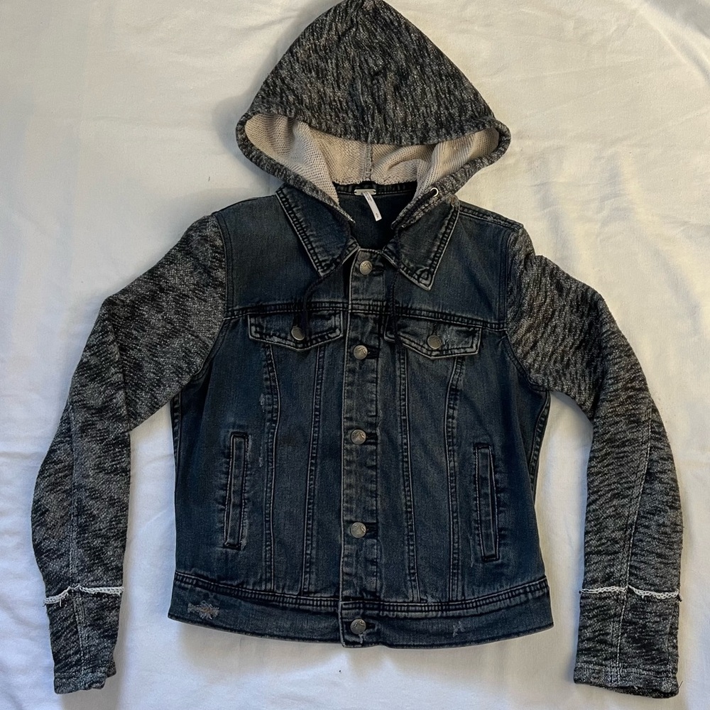 Free People Distressed Denim Jacket